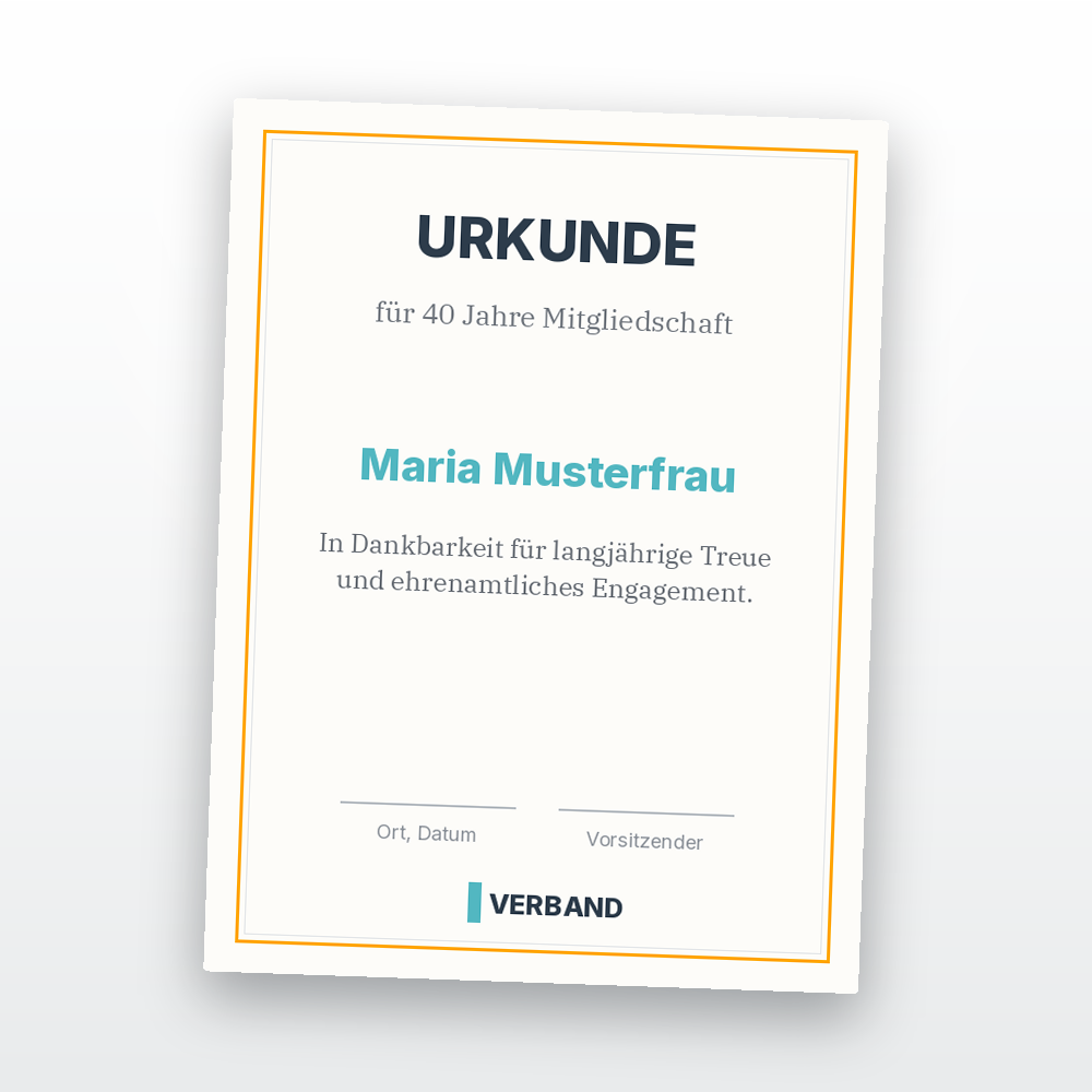 Jubiläumsurkunde (Nachbestellung)