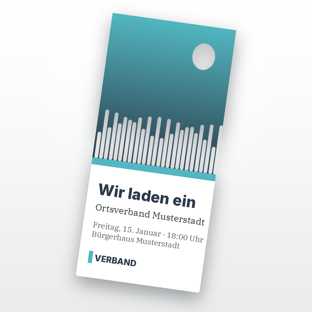 DIN-lang Karte mit Bild
